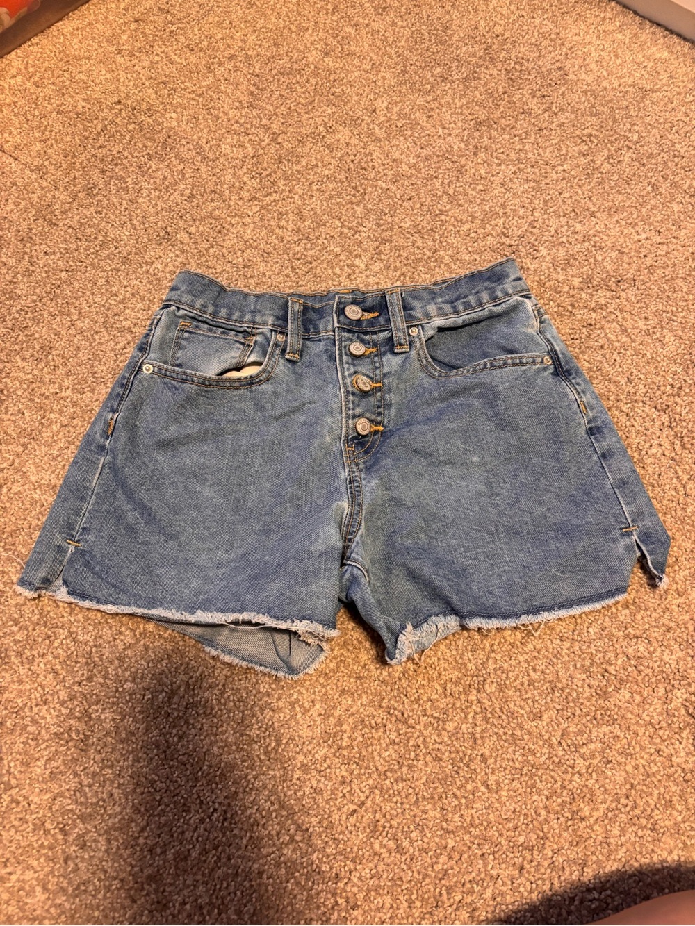 Old Navy High-Waist Button-Fly Denim Shorts Blue